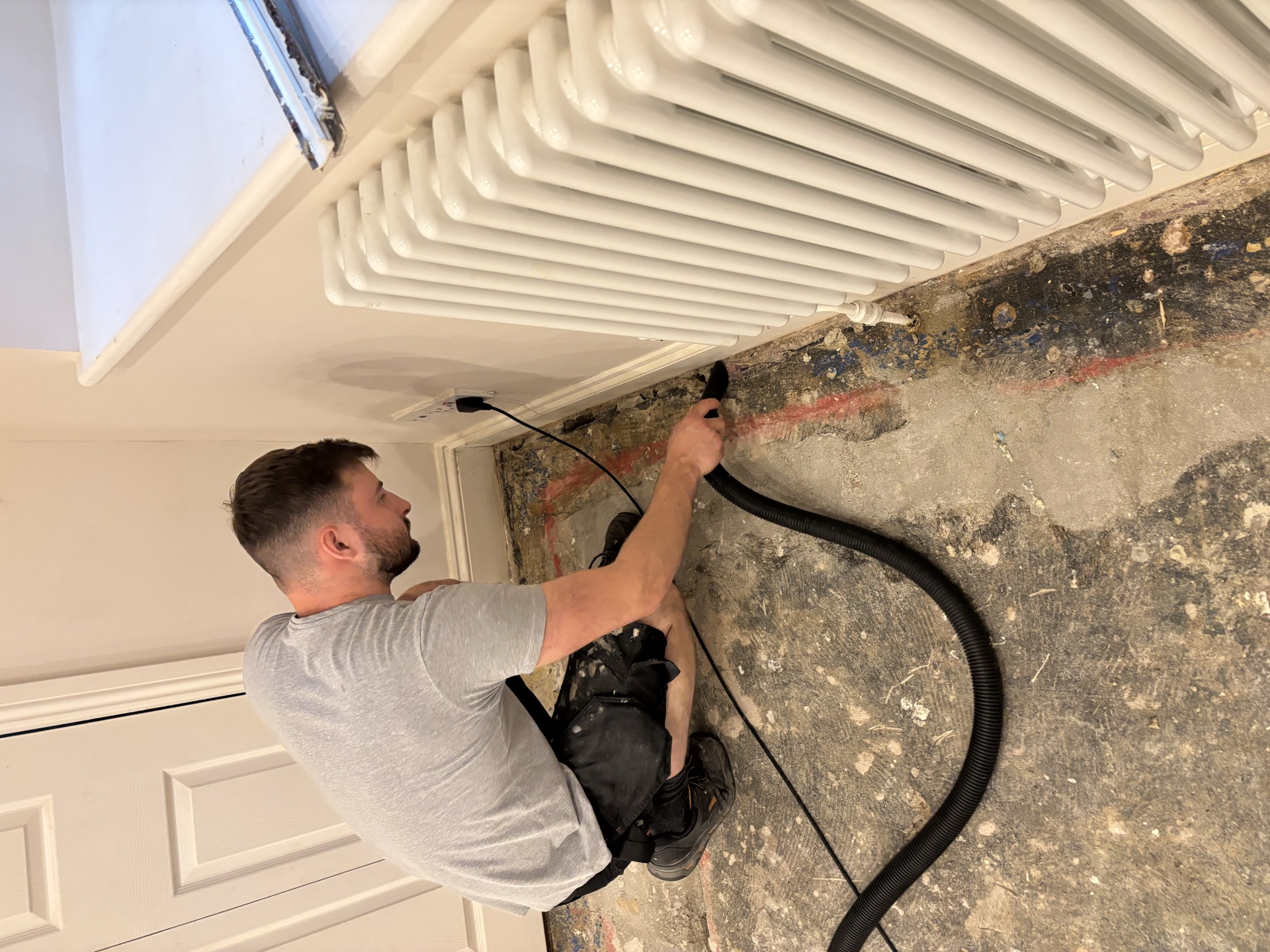 6mm cement board fixed over the chipboard system